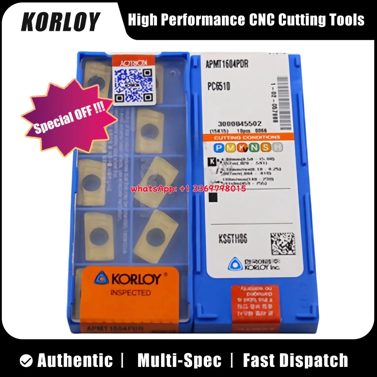 KORLY Оригинальная фрезерная пластина APMT APMT11T312PDSR-MM NC5330, 10 шт.