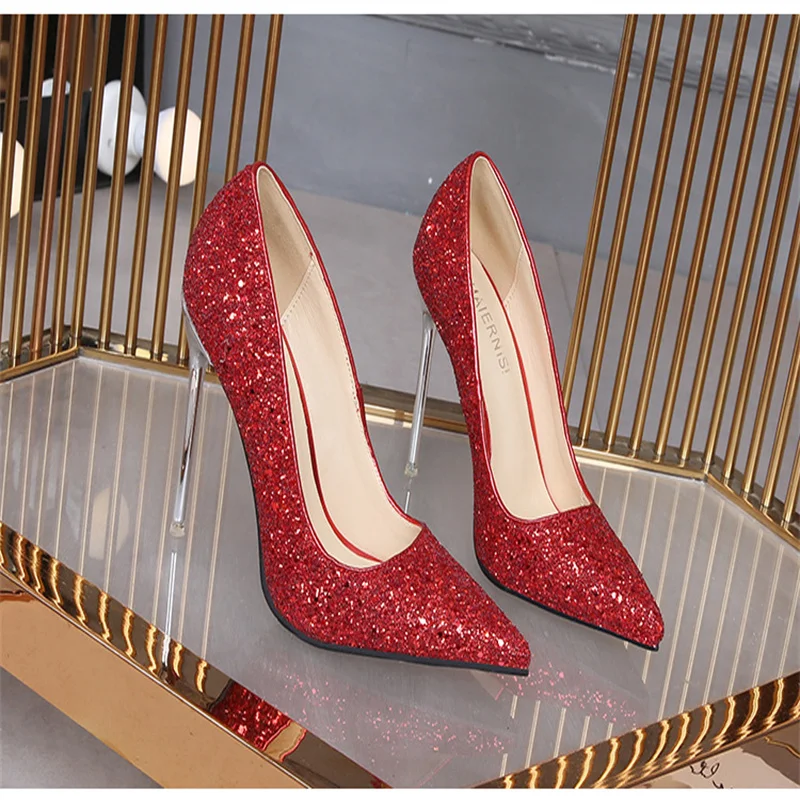 

7.5cm Fashion High Heels 35-46 Plus Women's Shoes 11cm Stiletto High Heels Banquet Shoes Sexy Pointed Women's Shoes Party Shoes