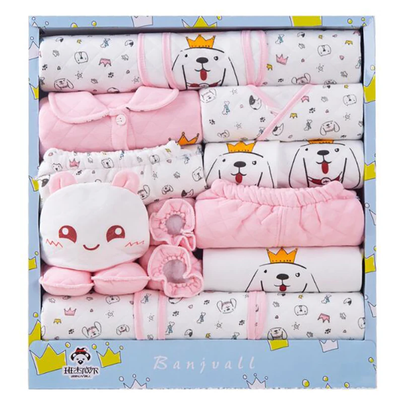 0-3 Months Newborn Baby Clothing Suit for Boys Girls Clothes Sets Outfits Animal Dog Pillow Blanket 18pcs/set