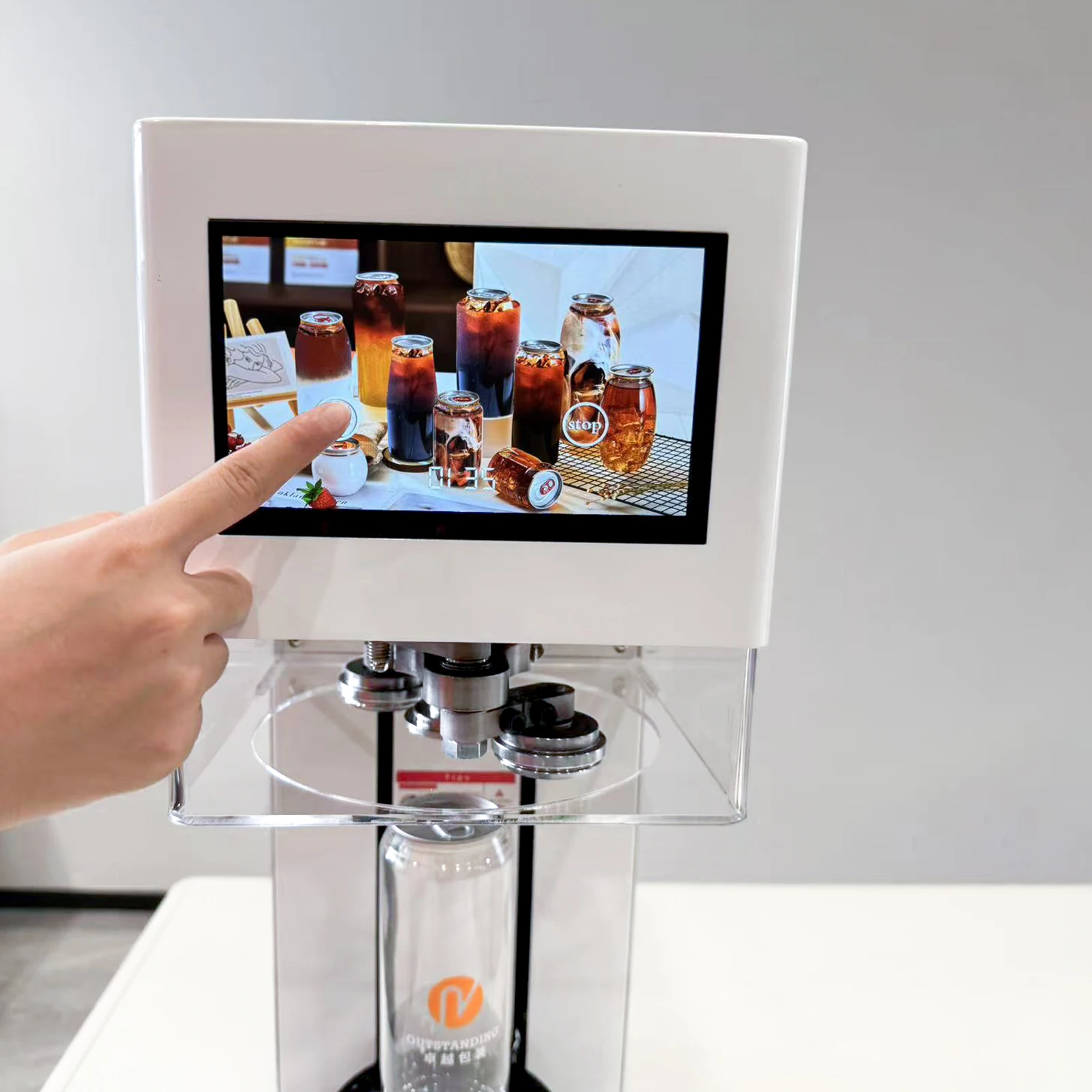 New Product Beverage Can Sealing Machine Automatic Lifting Can Sealer Touch Screen Plastic Can Sealing Machine