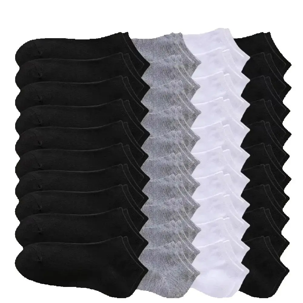 40/20/10 paires de chaussettes unisexes de couleur unie, chaussettes de cheville douces et légères, chaussettes bateau décontractées pour femmes, chaussettes basses à la cheville