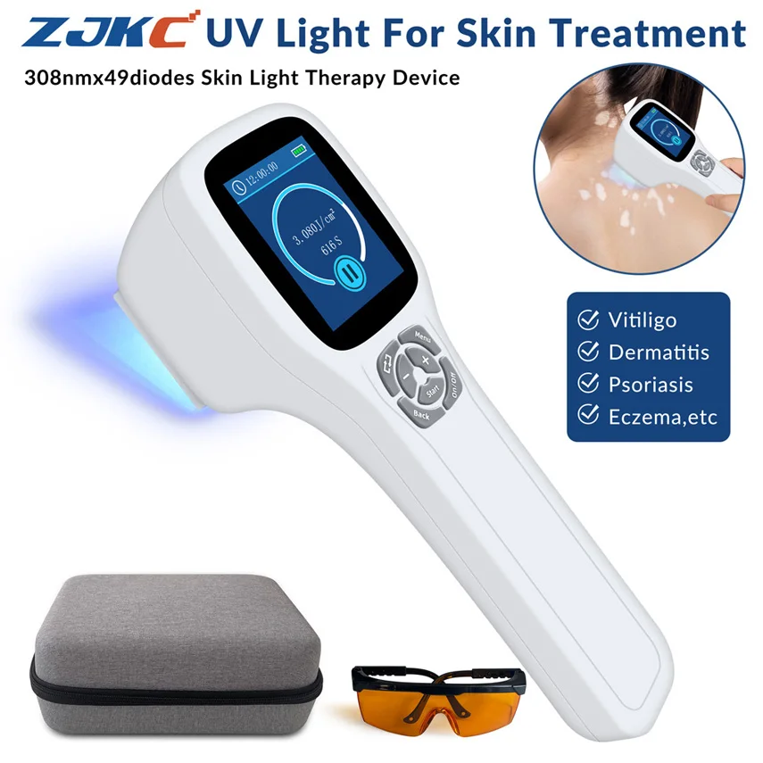 ZJKC 308nm Excimer Uvb Bulb for Psoriasis Vitiligo Eczema Spot Skin Diseases Treatment Uv Blue Light Therapy Device