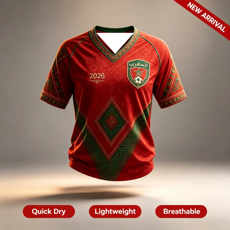 2026 Morocco Flag T-Shirt Women V-Neck Sportswear with 3D Printing Crest & Traditional Trim Casual Tops  Y2K Sports T-shirt