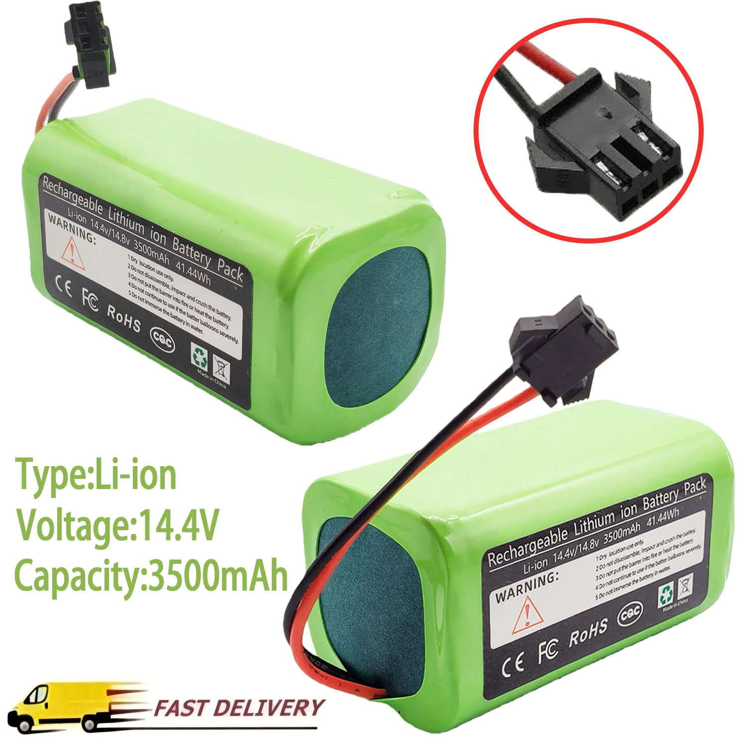 Original 14.4V 3500mAh battery For Robovac 11/Tesvor X500&Conga Excellent 990/1090/1790/1990/Deebot N79S/N79/DN6