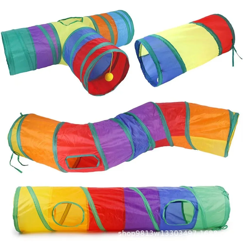 Foldable Cat Tunnel Pet Supplies Indoor Cat Toy Breathable Drill Barrel for Kitten Rabbit with S T Pass Feature