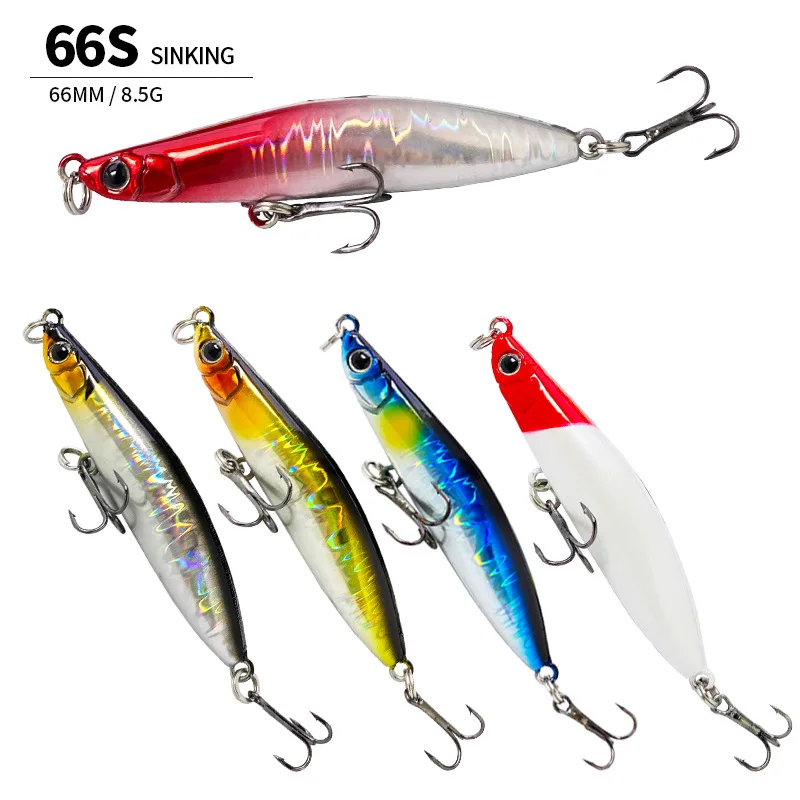 66MM 8.5G Sinking Minnow Fishing Lures Long Range Fish Hard Bait Artificial Hard Bait Jerkbait Stream Trout Bass Carp Fishing