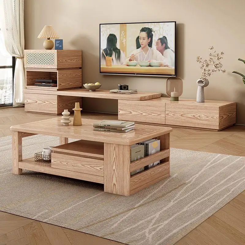 

!@Modern Simple Luxury TV Cabinet Small Apartment Suitable Combination With Coffee Table for Living Room