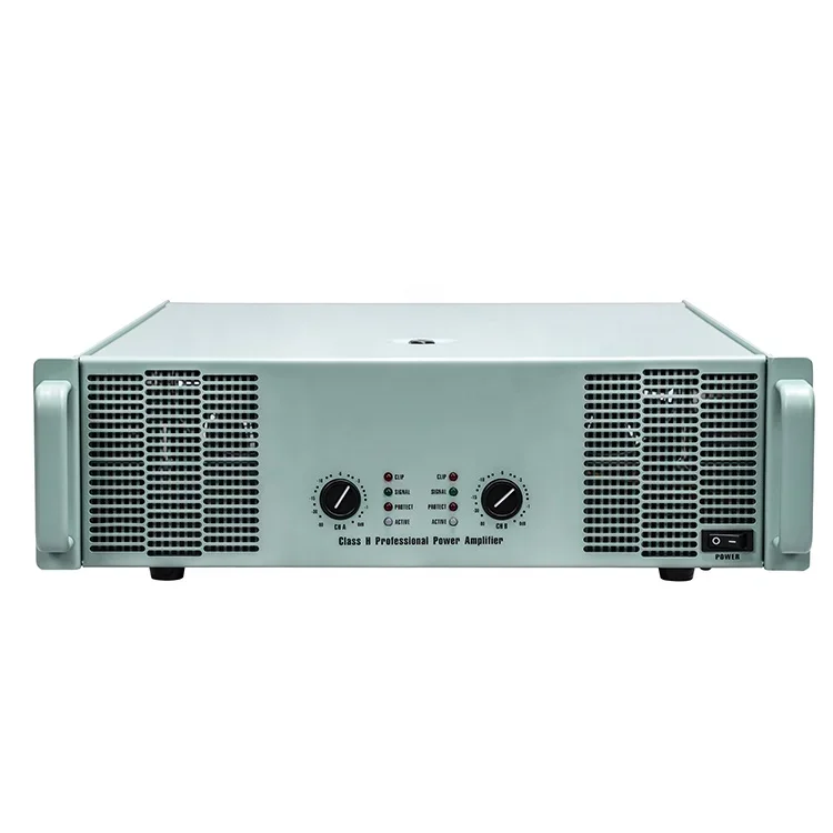 39.2 Amp CA Amplifier Green Panel 3U 2 Channel Class H Amplifiers Audio Outdoor Performance Professional Power Amplifier