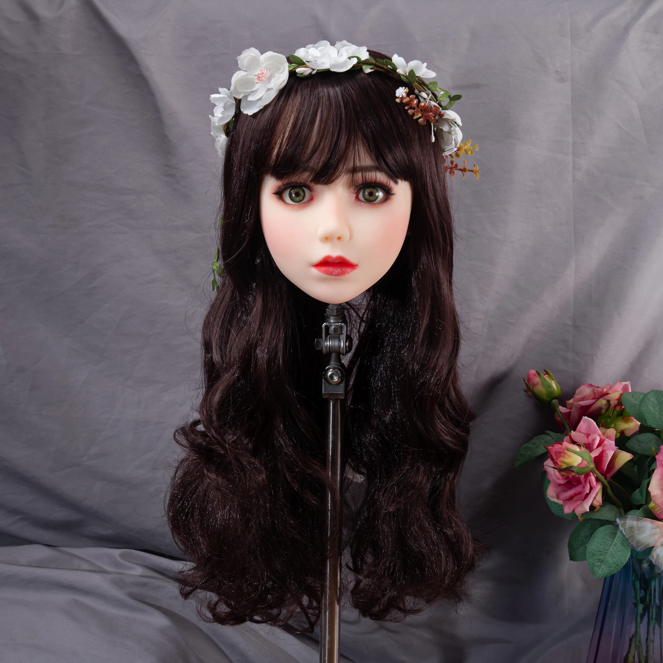 قالب الرأس، يستخدم لتصفيفة شعر شخصيات الرسوم المتحركة، يرسل عشوائيًا، نماذج رأس أنثى، مادة TPE، هدية عيد الميلاد