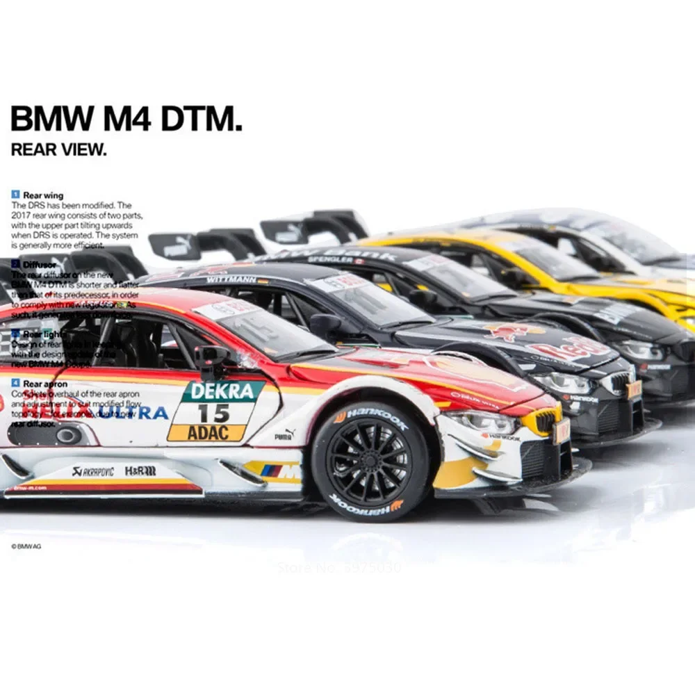 BMW Figured DTM Cars Models, Diecasting Miniature, Sports Car, Light Music, Rib Back Vehicle, Alliage, Cadeaux parfaits pour les garçons, 1:32