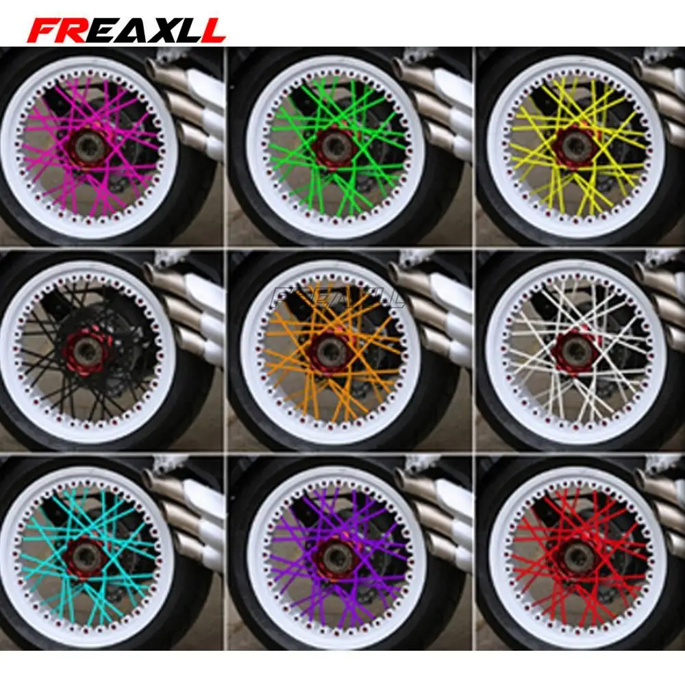 Motocross Wheel Protector Rims Skin Covers Pipe For Kawasaki KX KLX KDX 65 85 100 125 150 250 450 F R S SR D-TRACKER Accessories