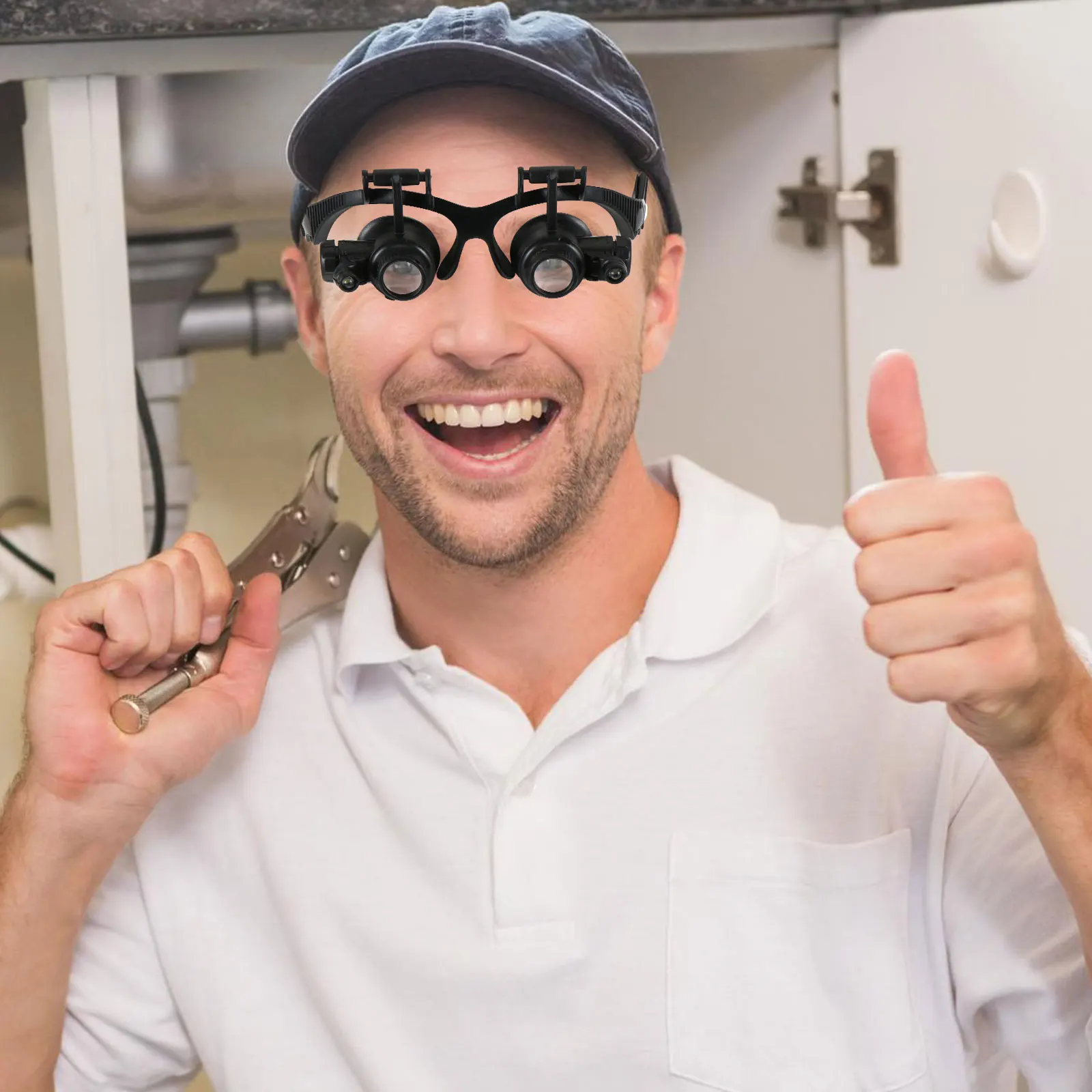 

1Pcs Head-Mounted LED Magnifier Interchangeable Lens Wide View for Jewelry Coin Stamp Repair LED Magnifier Magnifying Glass