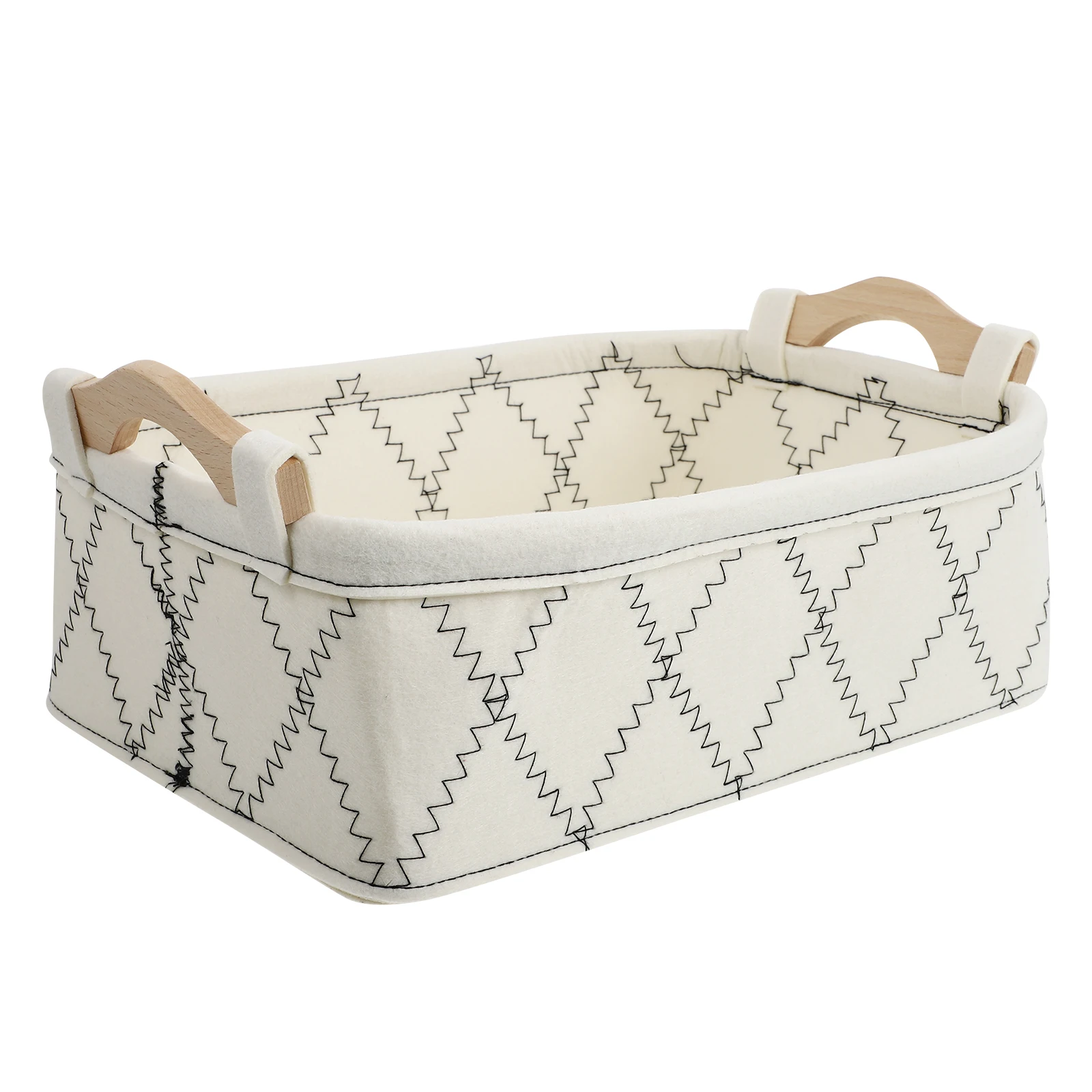 

Felt Storage Basket 34x23x11.5cm White Creative Foldable ganizer Clothes Holder Versatile Picnic Container