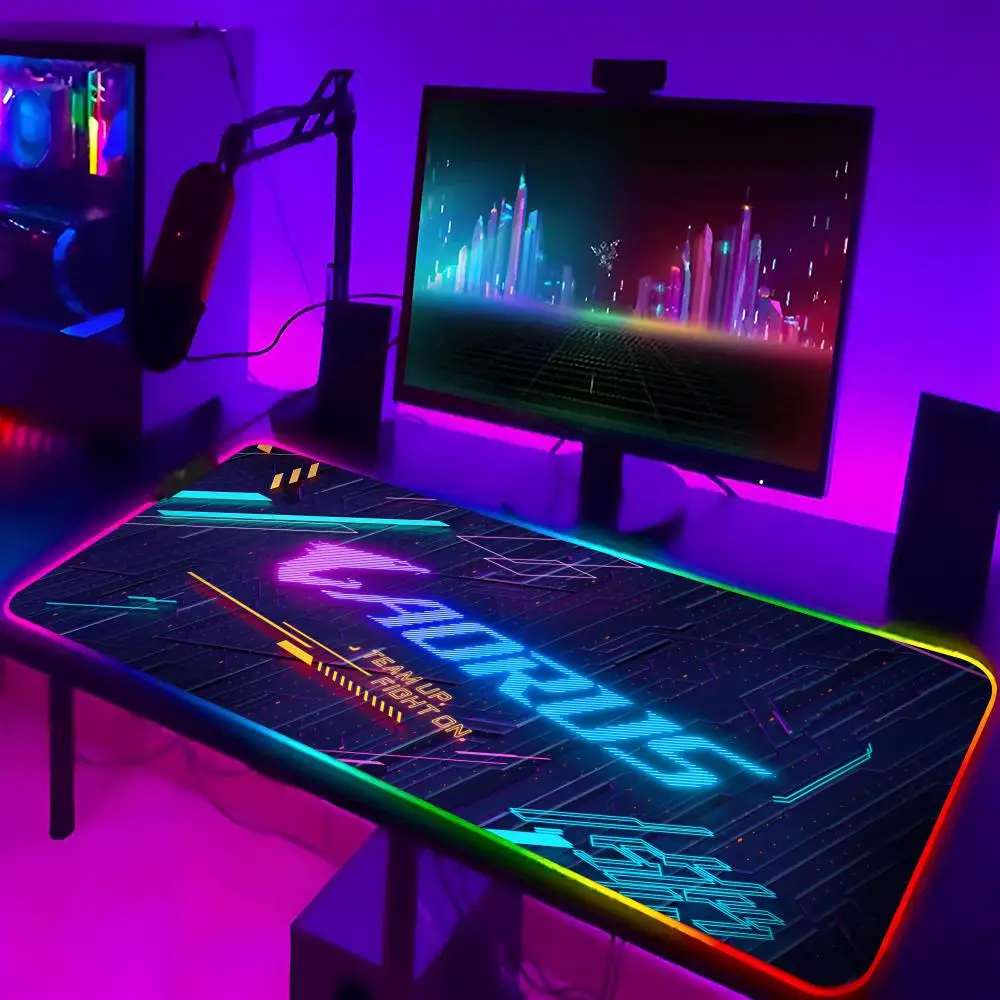 A-Aorus Mouse Pad Xxl Kawaii Laptop Mat Gaming Rgb Mousepad Backlit Keyboard Gamer Girl Table Pads Deskpad