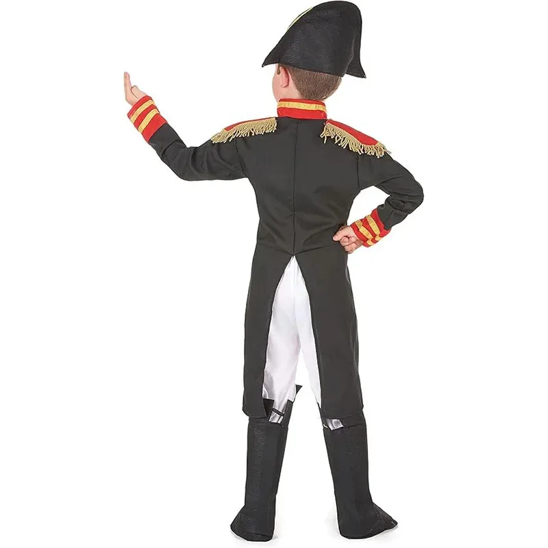 

qq023Black French Soldier Child Coat Suit Halloween Fancy Dress Up Napoleon Costume For Boys