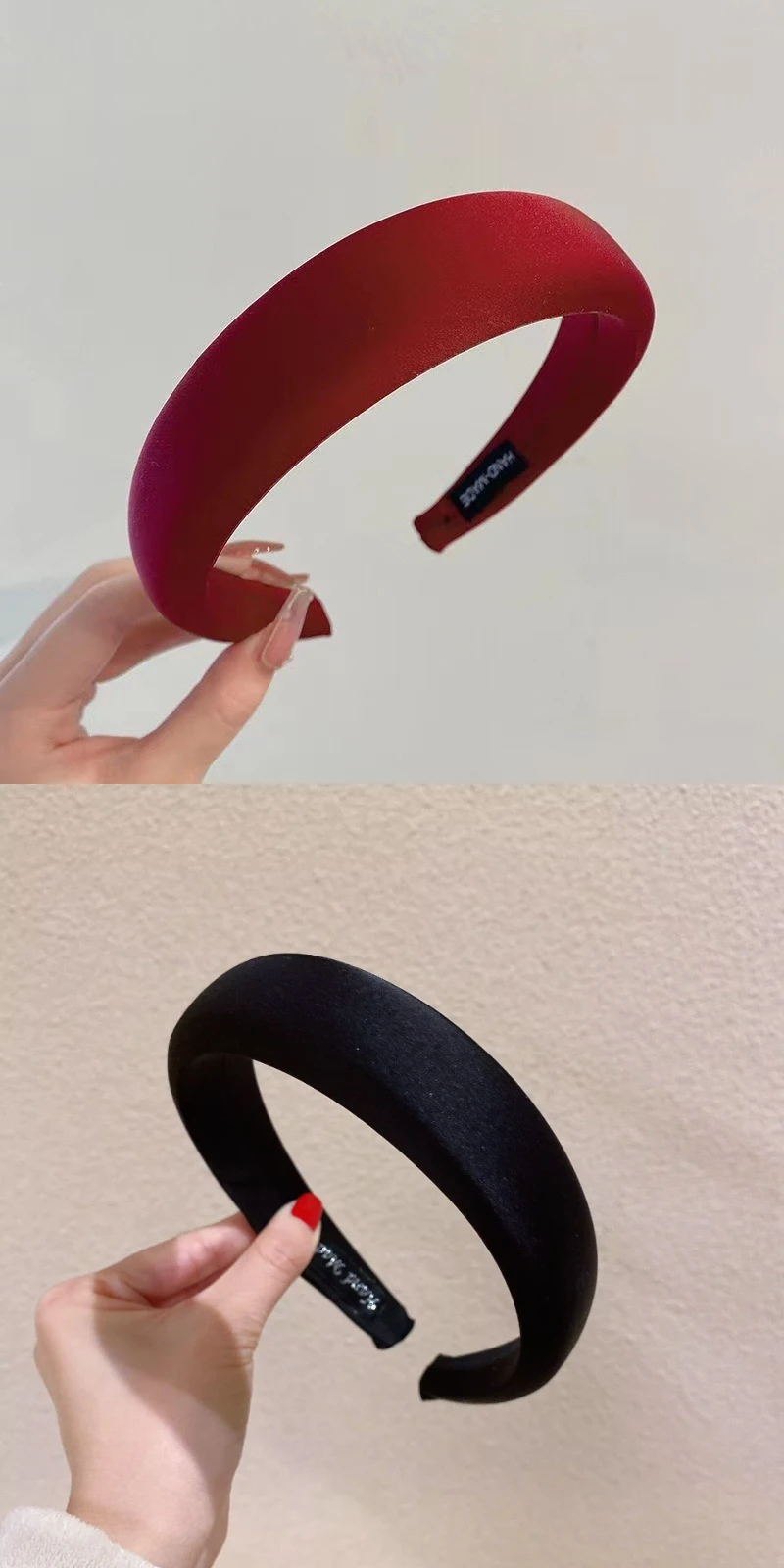 3 cm breites Schwamm-Haarband für Mädchen, Frühling/Sommer, Satin, grün, einfarbig, Stirnband, Frucht-Farben, Diademas, Haarbänder für Damen, Kopfband – Detail 14