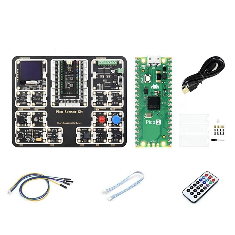 For Raspberry Pi Pico 2 Sensor Kit Development Board RP2350 Microcontroller ARM Cortex-M33 Hazard3 RISC-V Motherboard