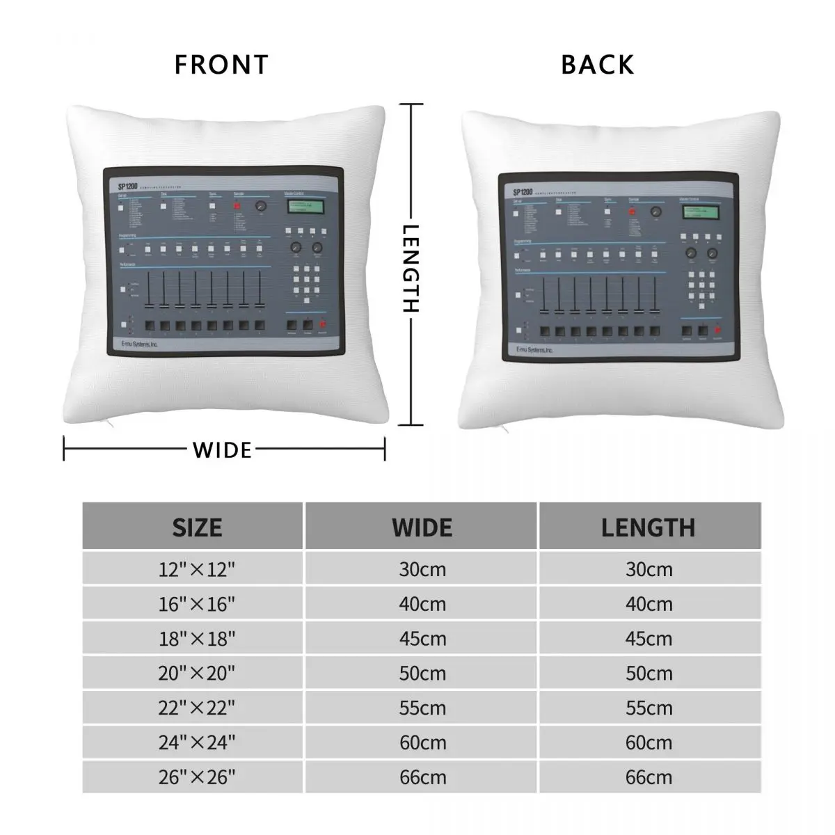 SP1200 Sampling Percussion Square Pillowcase Polyester Linen Velvet Printed Zip Decor Sofa Seater Cushion Cover