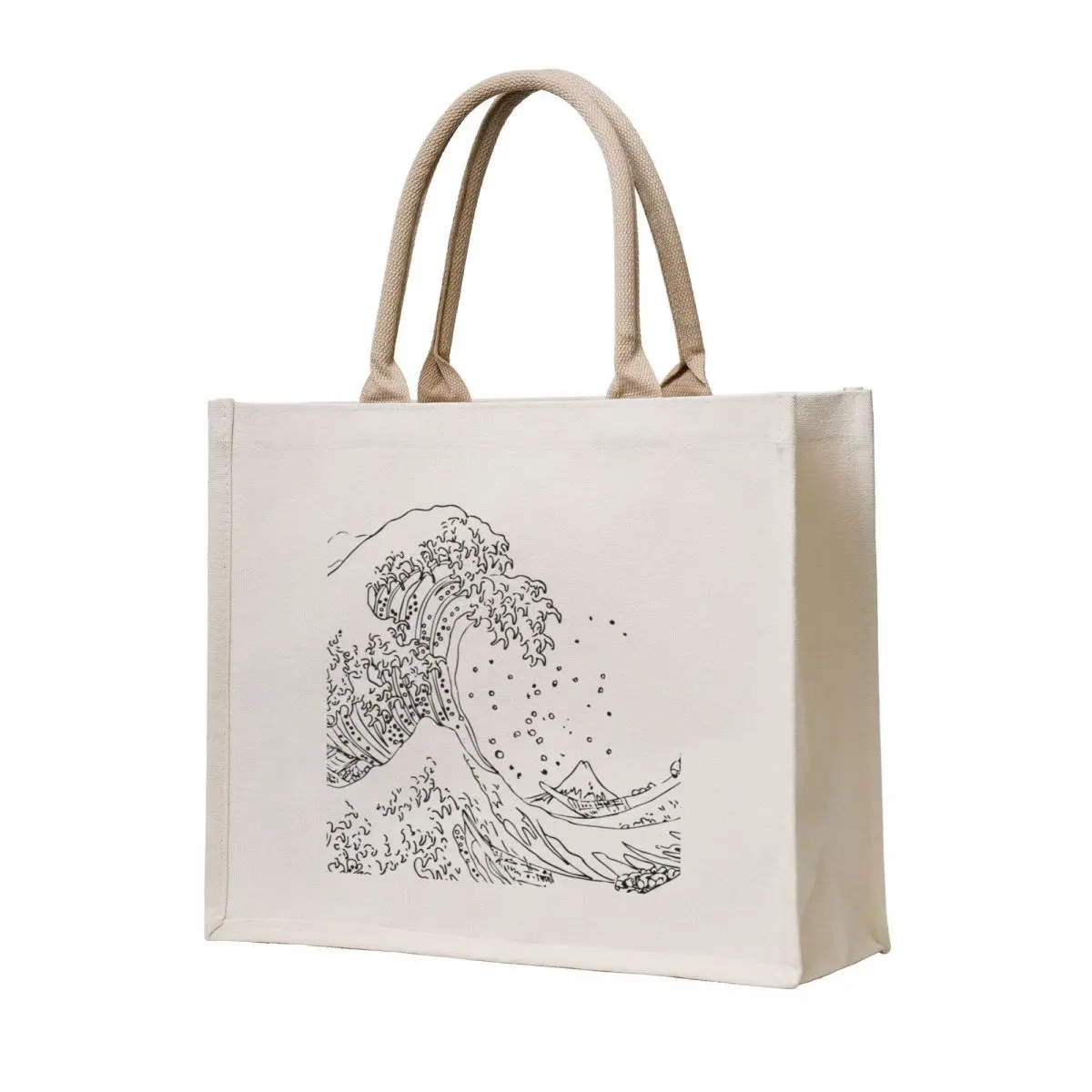 

Great Wave Outline Black and White Tote Bag ecological bags Canvas shopper bag women canvas bag luxury women
