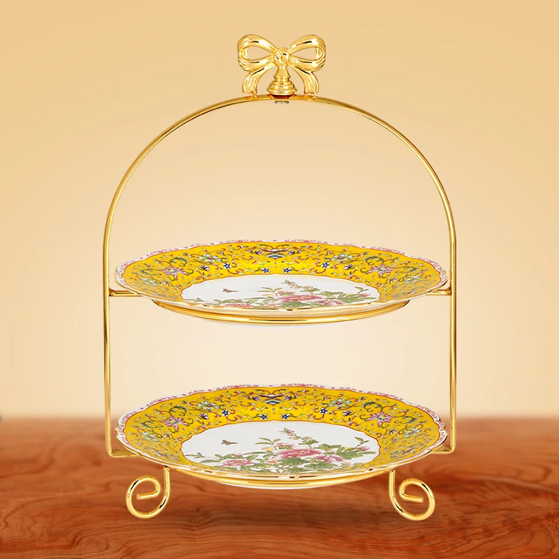 Afternoon Tea Snack Rack Large Snack Plate Candy Plate Pastry Plate Double Dessert Table Cake Rack