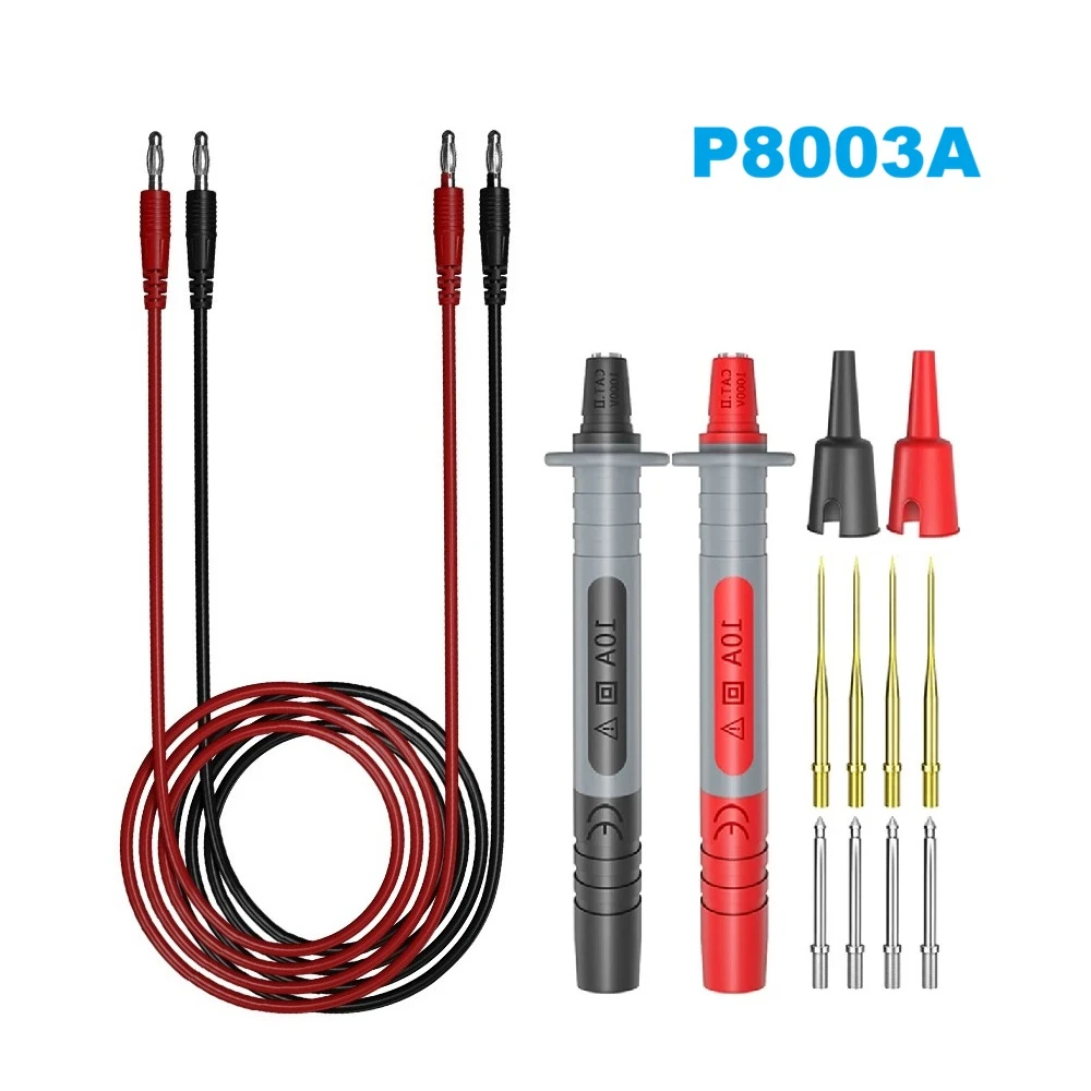 Cleqee P8003 1set 2pcs Multimeter Probe Replaceable gilded Needle Multi-purpose Test pen