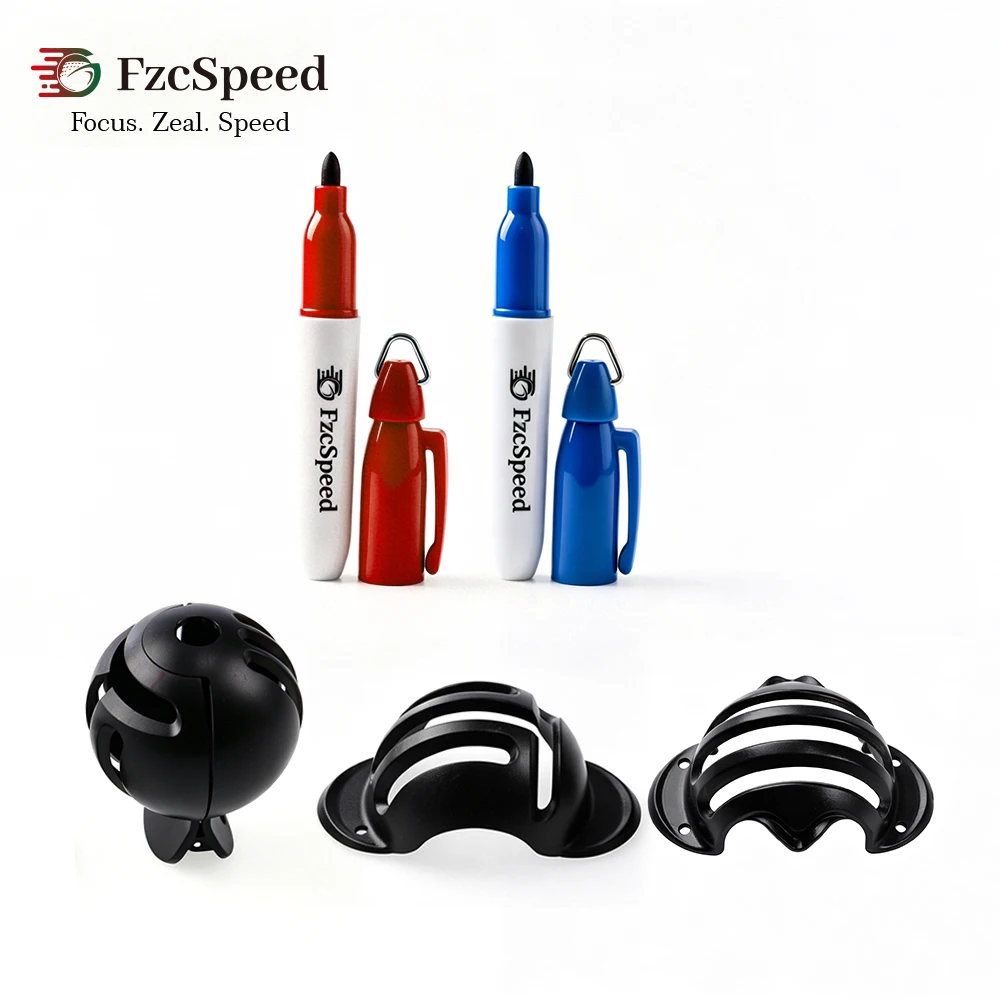 FzcSpeed 1 Set Golfball-Markierer mit 2 Golfball-Markierungsstiften, Zeichen- und Ausrichtungswerkzeug für Herren und Damen – Detail 1