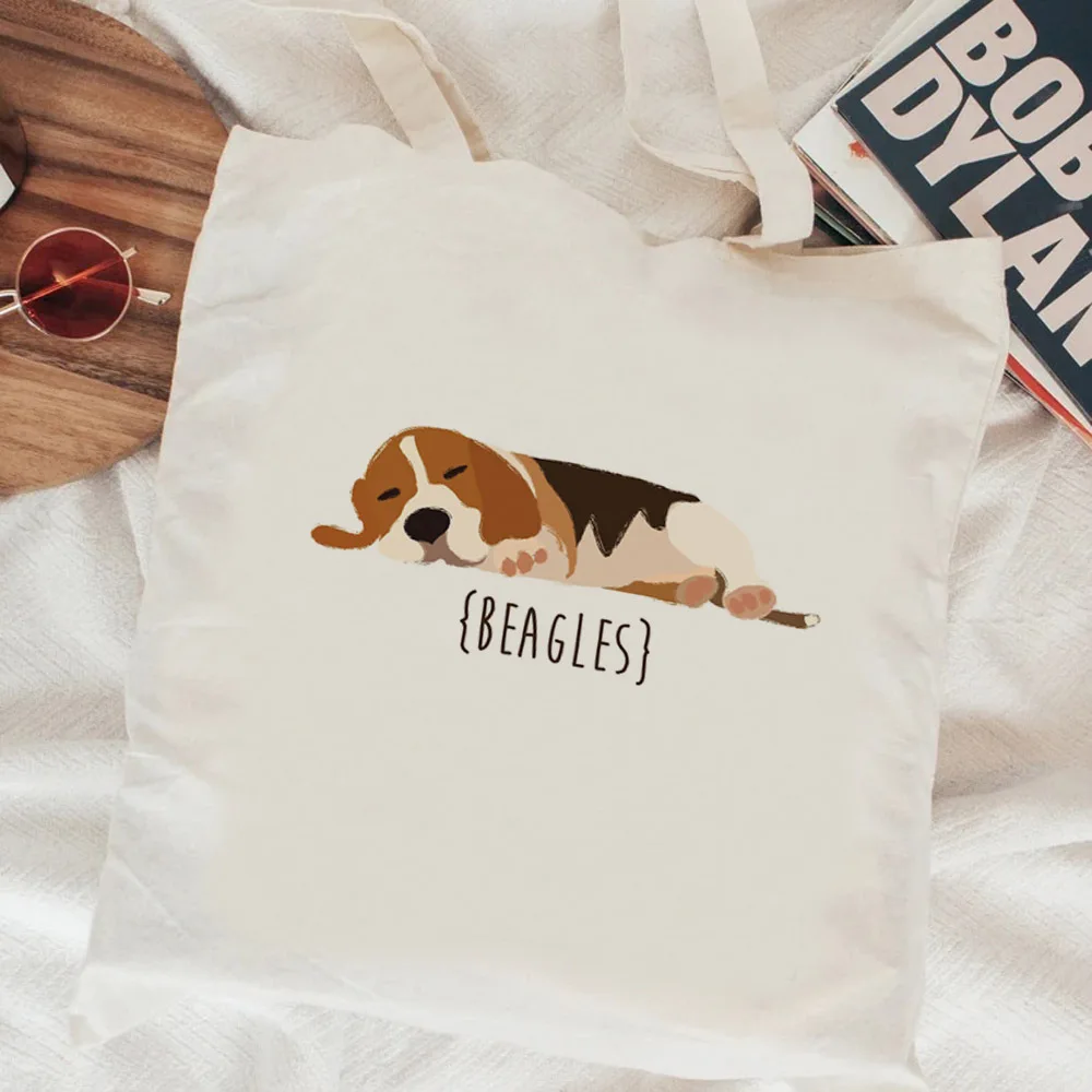 

Beagle сумка для покупок, Джутовая сумка, Женская холщовая Хлопковая Сумка, тканевая сумка для покупок ecobag