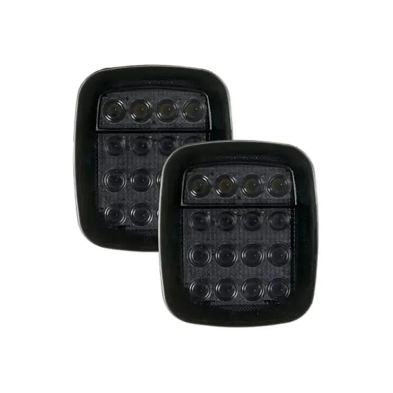 

Для Jeep Wrangler TJ YJ CJ News 2 шт. дымовые светодиодные задние фонари с резервным, стоп-сигналом, фонарем заднего хода