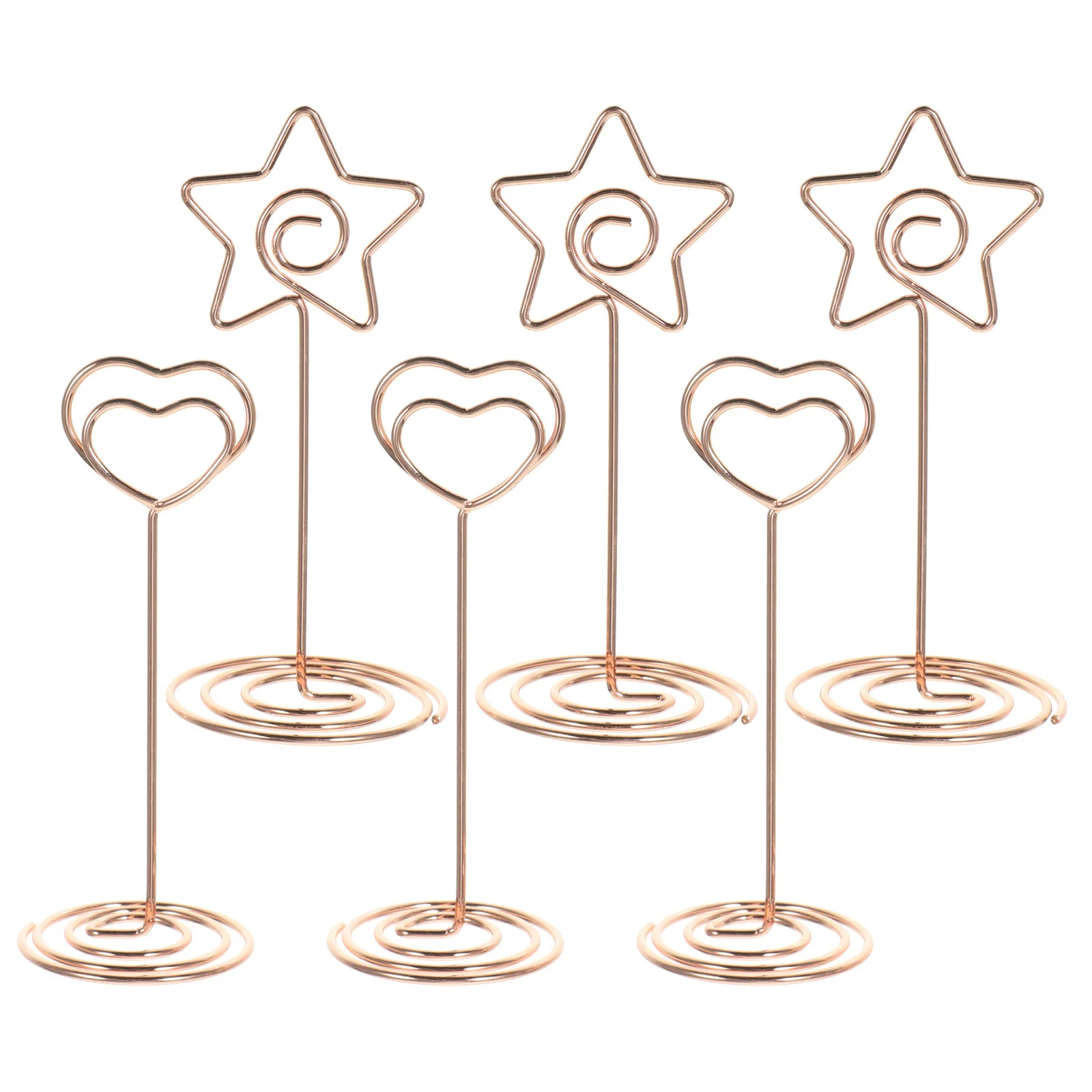 

6Pcs Cute Heart Shape Table Number Holders Name Card Stands for Wedding Party Office Photo Display Memo Clip Table Card Holders
