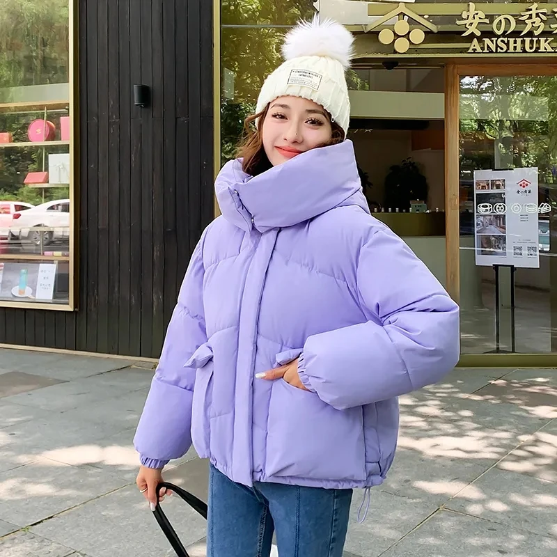 2023 New Hooded Parkas Down Cotton Jacket Women Streetwear Zipper Winter Cotton Coat Female Thicken Warm Large Pocket Puffer Jac