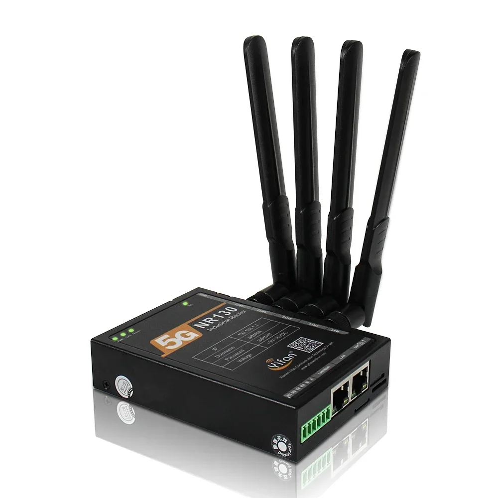 

Промышленный маршрутизатор Yeacomm NR130 5G с двумя слотами для SIM-карт RS232, RS485, WIFI 6, сетевой беспроводной маршрутизатор M2M, 4G LTE Gigabit