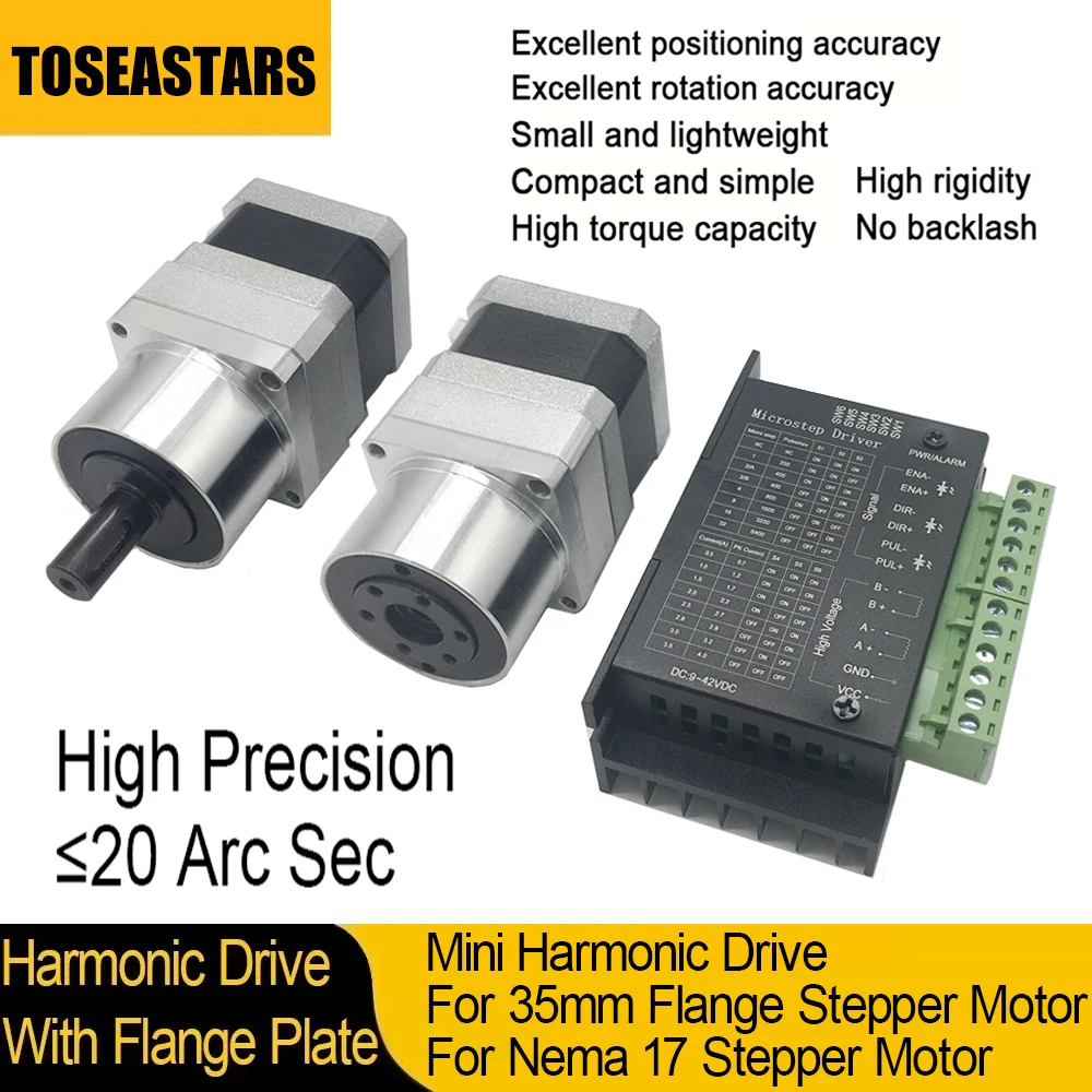 Mini Harmonic Drive para Stepper Motor Manipulador de Robô de Alta Precisão Articulação do Braço Plataforma Rotativa Divisor de Cam Motor dd de Eixos
