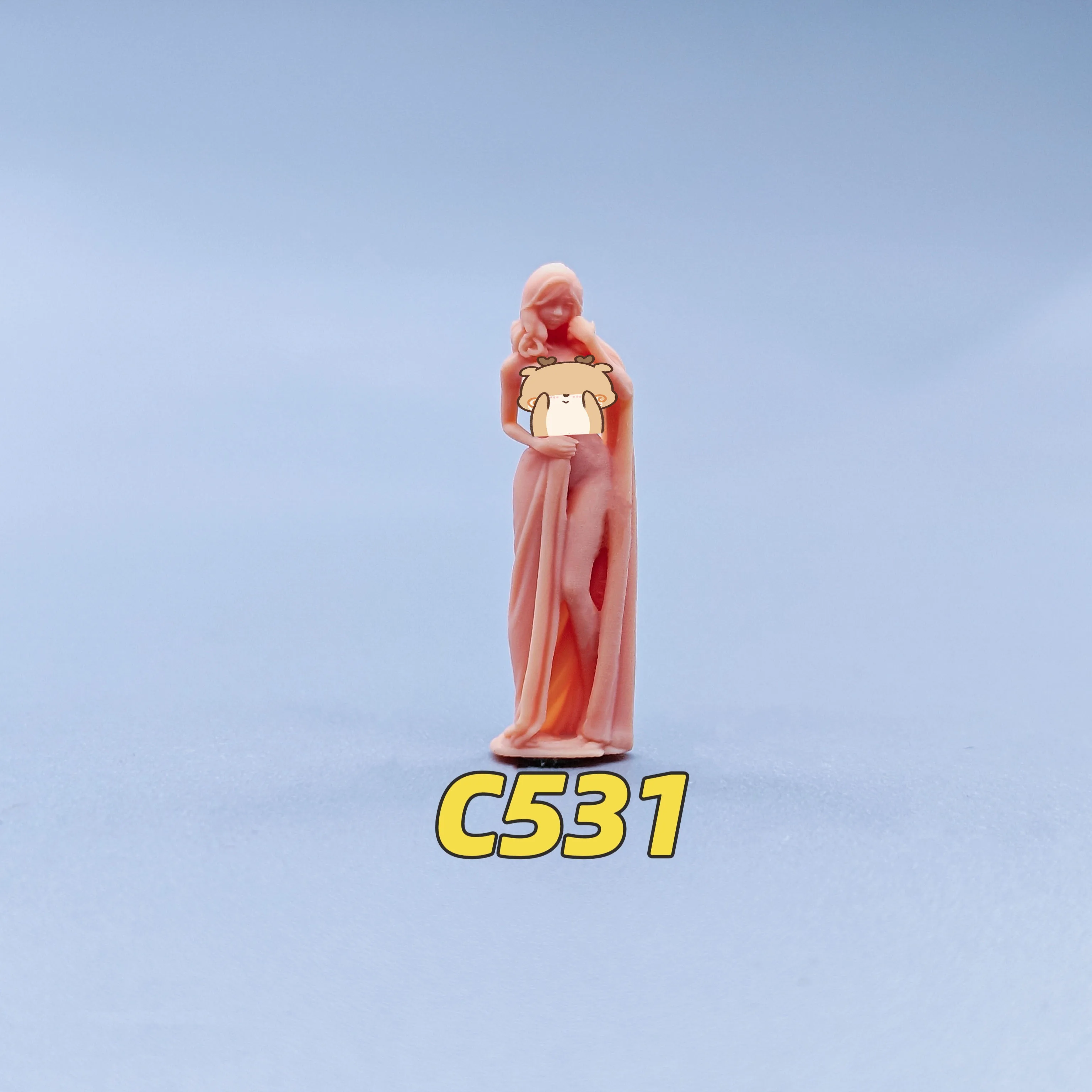 1/64 1/43 ตุ๊กตารุ่นเรซิ่นเสื้อคลุมอาบน้ําสาว Unสี Miniatures Diorama มือวาด C531 C535