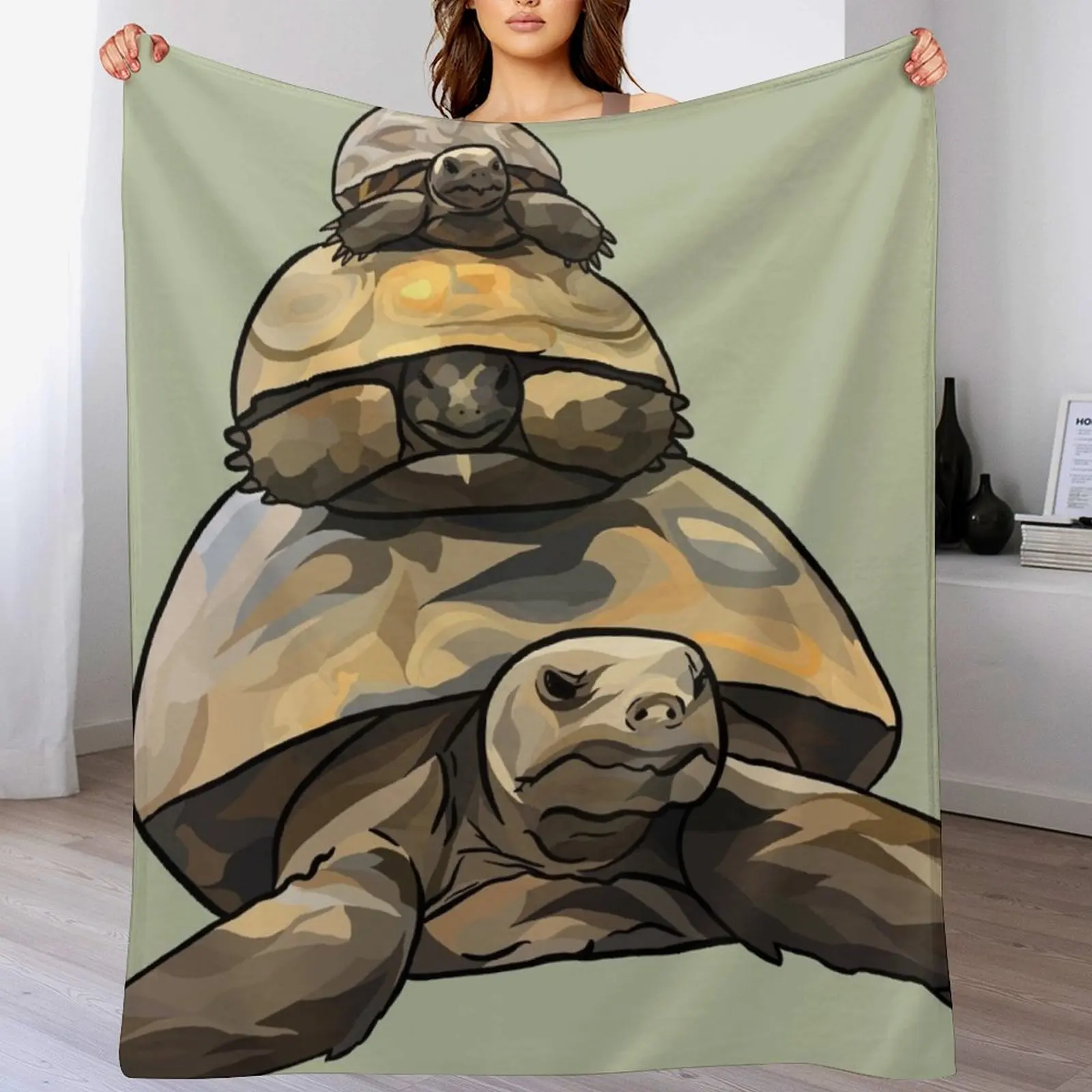 A Very Peeved Gopher Tortoise (Gopherus polyphemus) Stack Throw Blanket Moving Vintage Beach Cute Plaid Blankets