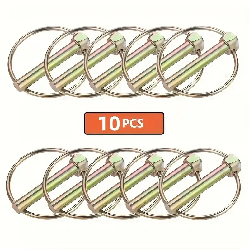 

Heavy Duty Steel Pins | Quick Release 1/4 "Diameter Locking Pin Clips for Agricultural Tractors, Trailers, Trucks, and Lawn Mowe