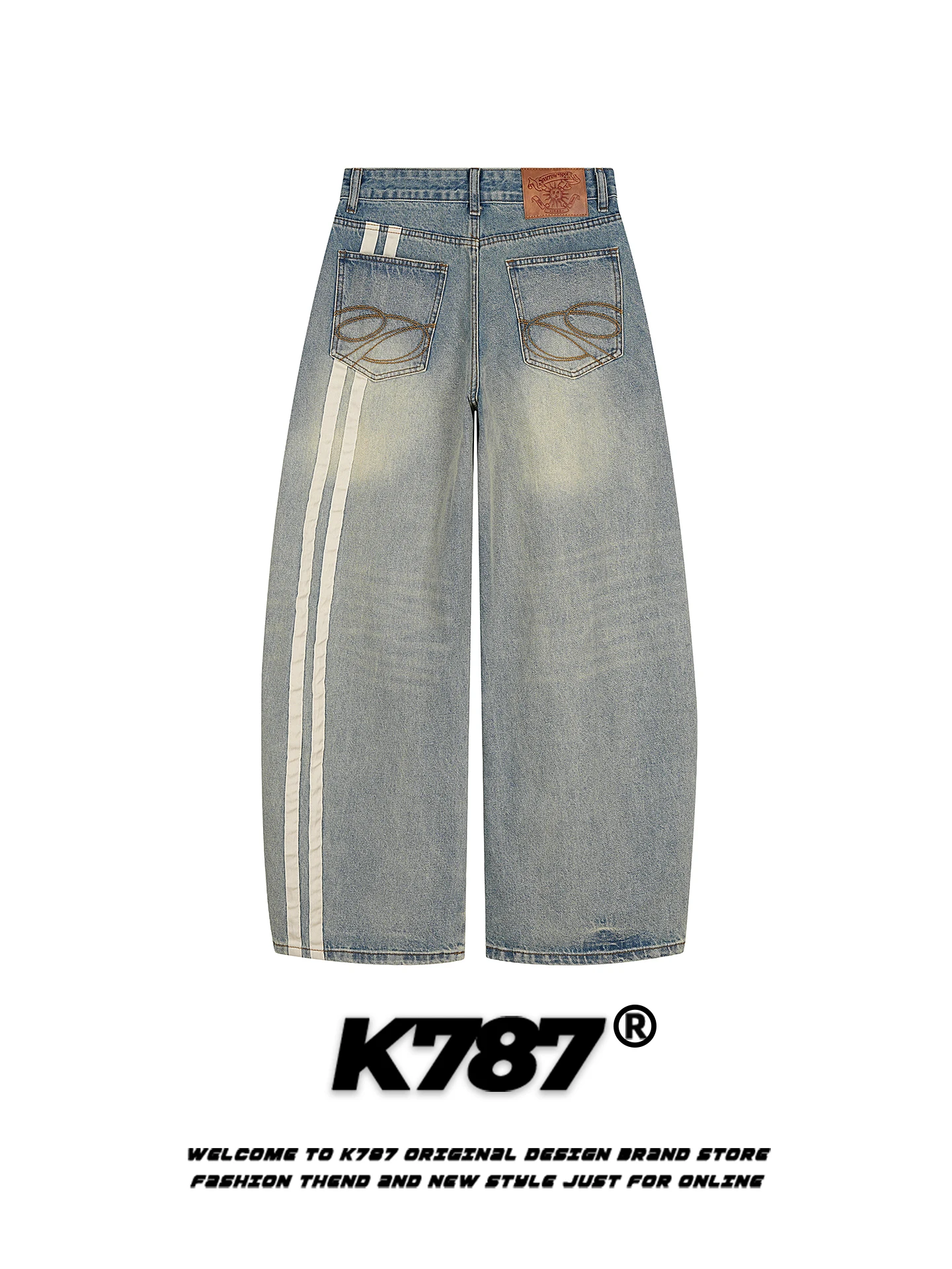 

Ретро-джинсы в американском стиле из денима для мужчин и женщин, широкие, в пол, повседневные, прямого кроя, свободные, молодежные, трендовые, хлопок/полиэстер