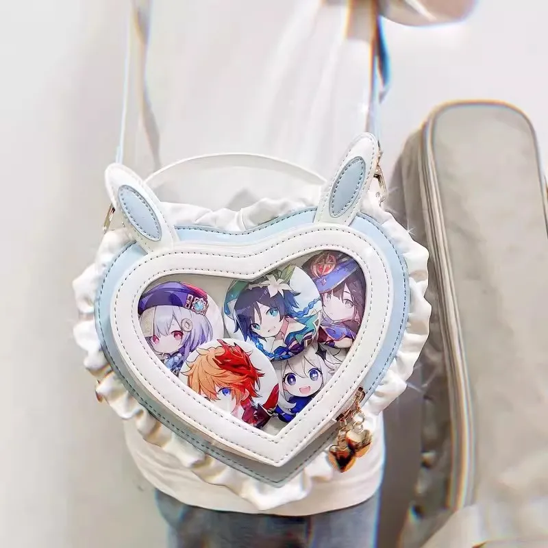 Original SAKURA Rabbit Ear Pink Blue Shouder Bag for Women Transparent Crossbody Bags Handbags JK Lolita Casual