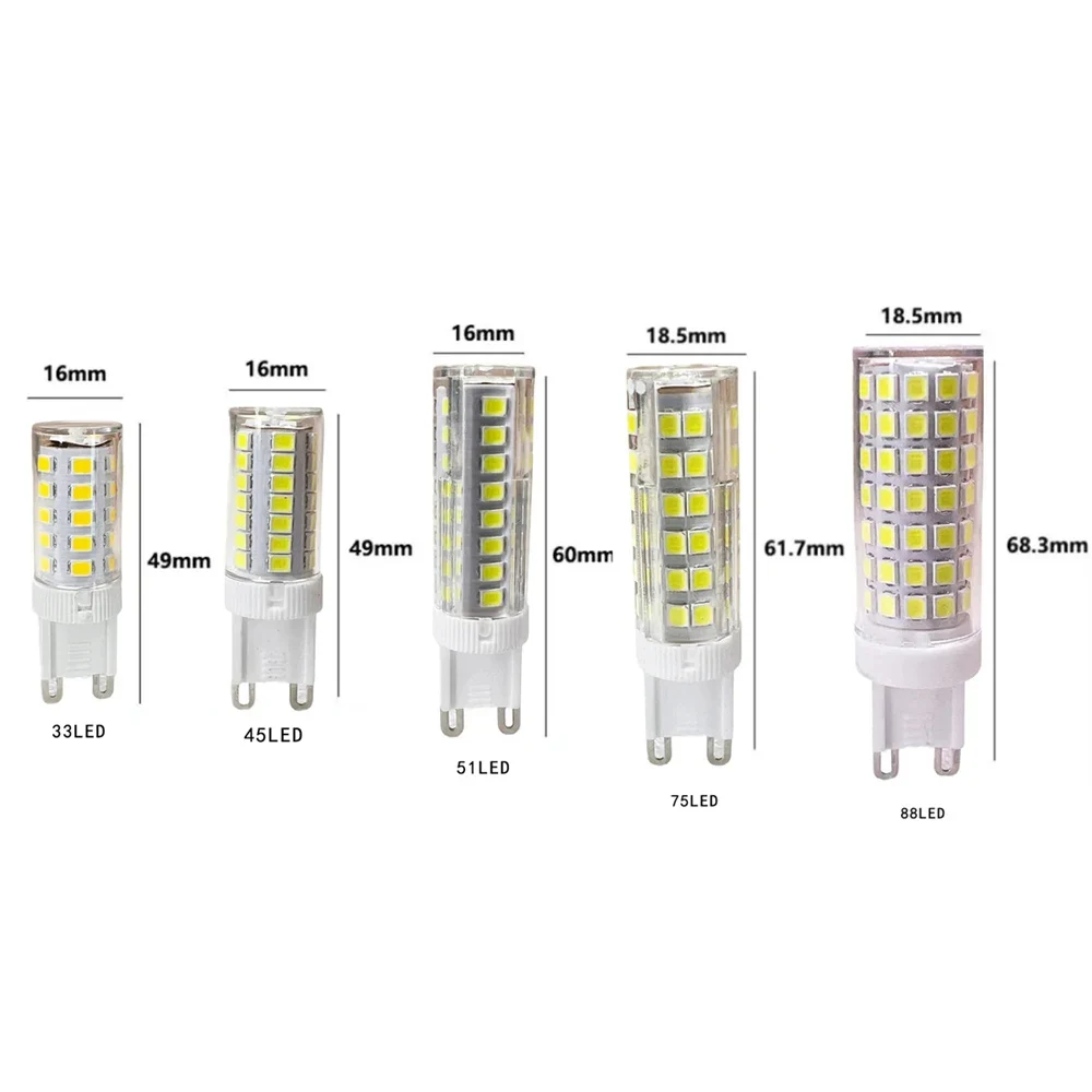 Pop LED Bulb G9 LED Lamp 7W 9W 12W 15W AC 220V Light Bulb SMD2835 LED Spotlight Chandelier Lighting Halogen Lamp 3000K 4000K 650