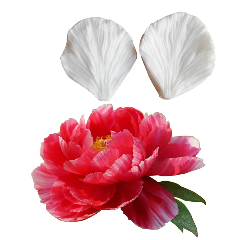 2pcs Large 3D Peony Flower Petals Embossed Silicone Mold Fondant Cake Decorating Tools Chocolate Gumpaste Candy Clay Mould M2185