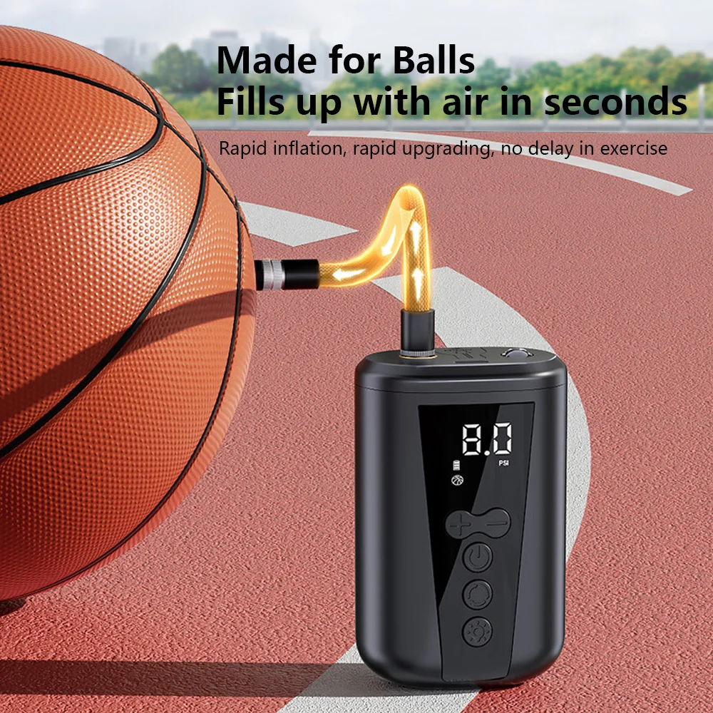 Mini gonfiatore a sfera con display digitale intelligente, ricarica e arresto istantanei, strumento portatile per esterni