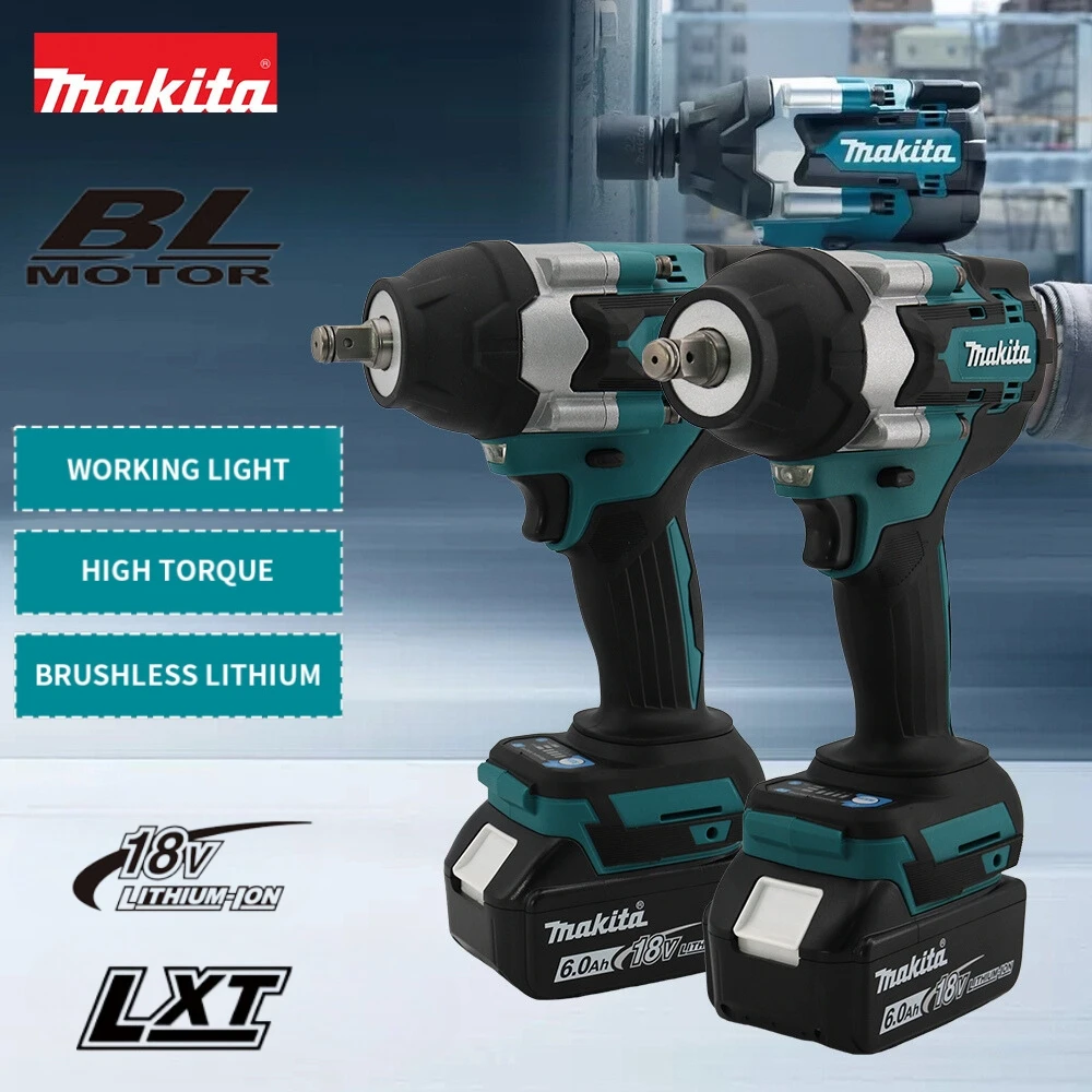 Makita DTW700 18V brushless electric wrench Cordless drill screwdriver High torque electric tool Torque wrench rechargeable bran