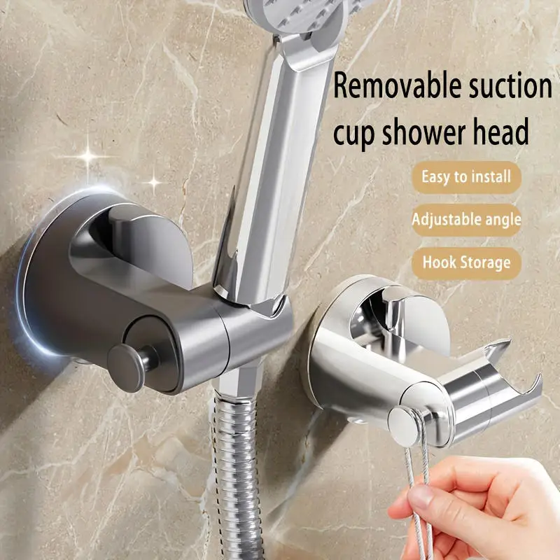 New Shower Holder Adjustable Self-adhesive Shower Head Stand Bracket Suction Cup Shower Head Holder Bathroom Accessories