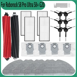 For Roborock S8 Pro Ultra S8+ G20 Vacuum Cleaner Accessories Side Roller Brush Hepa Filter Mop Cloth Rags Dust Bag Spare Parts