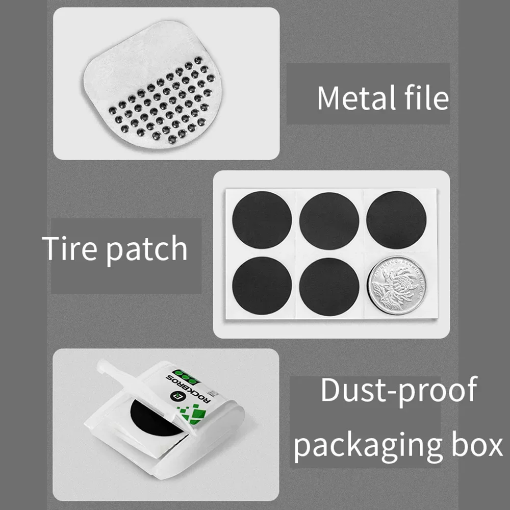 ROCKBROS Glue Free Bicycle Repair Kit Emergency Quick Tire Patches Slim Portable for Mountain Road Bicycle Bike Accessories