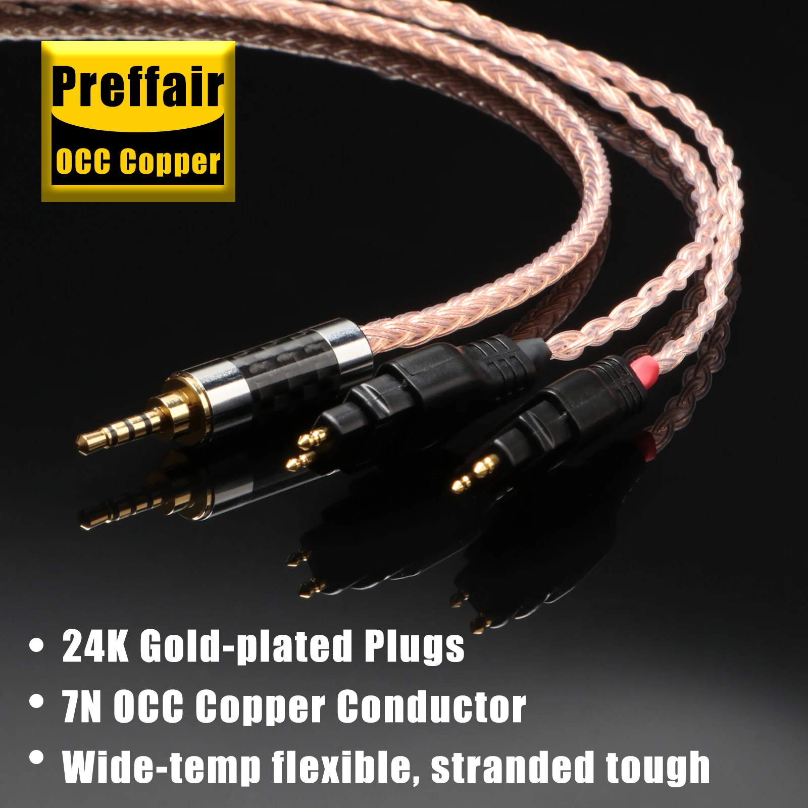 1PCS 16 Kerne 99% 7N OCC Kopfhörer Kabel Für HD580 HD600 HD650 HDxxx HD660S HD58x HD6xx – Detail 4
