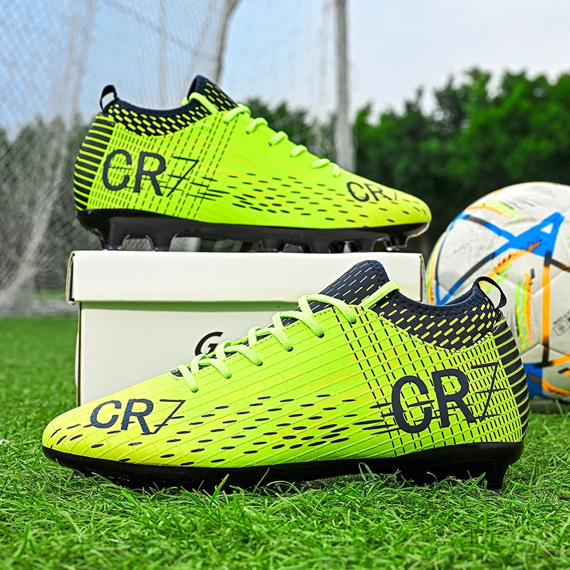 

New CR7 Low-Top Student Football Shoes with Long Pins for Match And Training Professional Youth Shoes Sports Gear