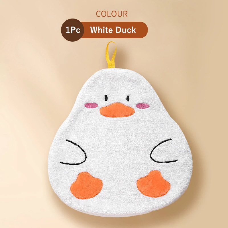 Cartoon Duck Bear Hand Towels Microfiber Absorbent Soft Children Cute Towel Handkerchief Kitchen Bathroom Dishcloth For Home