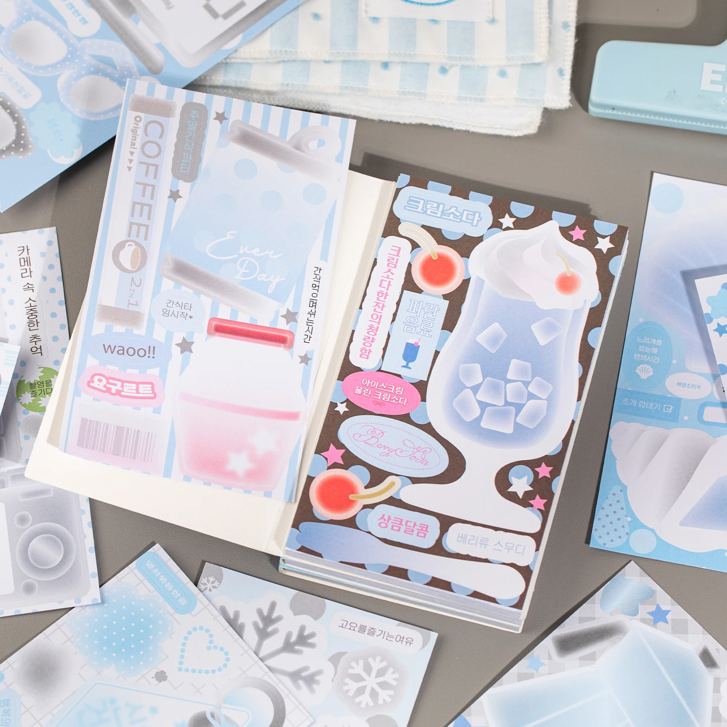 20sheets Cute Moments&Gentle Memories Kawaii Handwriting Sticker Book DIY Handmade Scrapbooking Material Aesthetic Stationery
