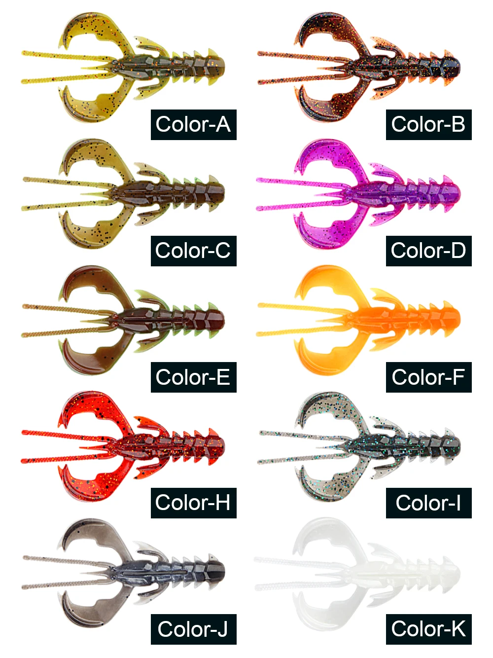Spinpoler Agile Shrimp Crawfish Weicher Köder, schwimmend, TPR, künstlicher Hummerköder, 4 cm/6,5 mm, Jig-Rig-Angelköder für Barsch, Zander, Forelle, Hecht – Detail 8