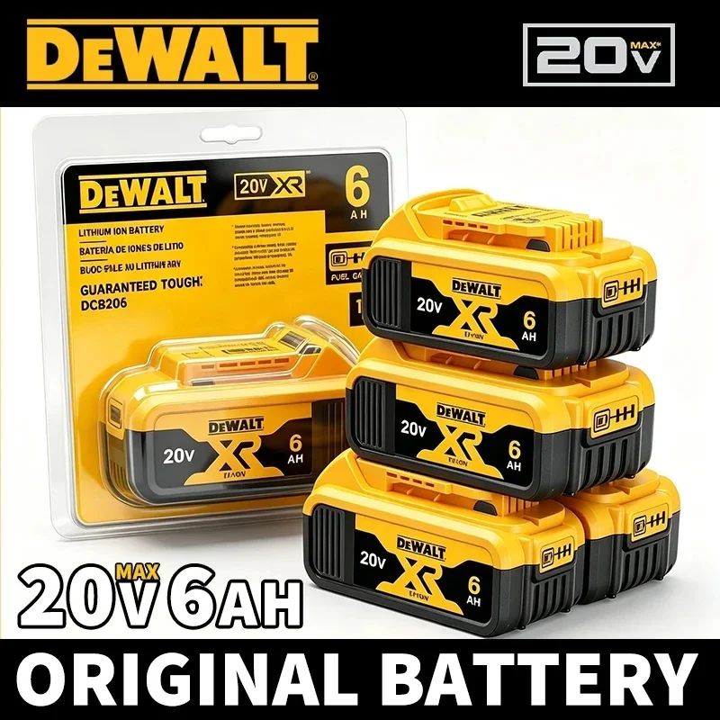 100% Original Dewalt 6000mAh 20V/60V Power Tool Battery DCB206 DCB205 DCB200 DCB203 For Dewalt Power Tool Battery Air Transport
